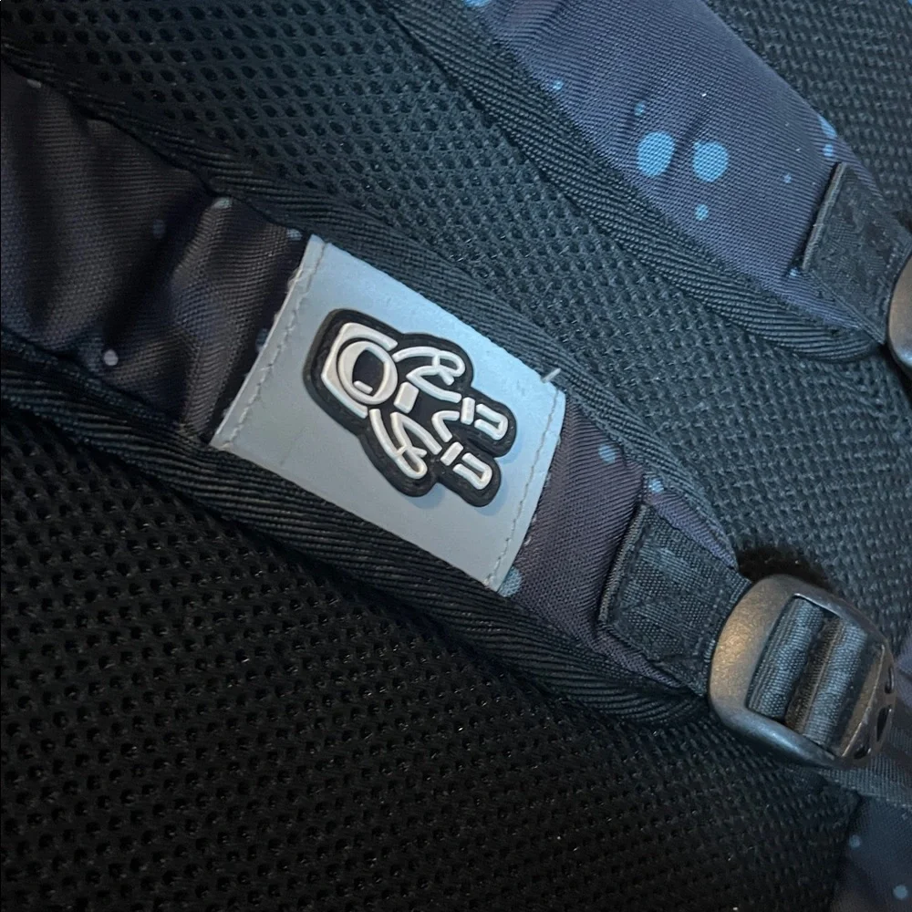 Black/navy Astronaut graffiti Print Backpack
